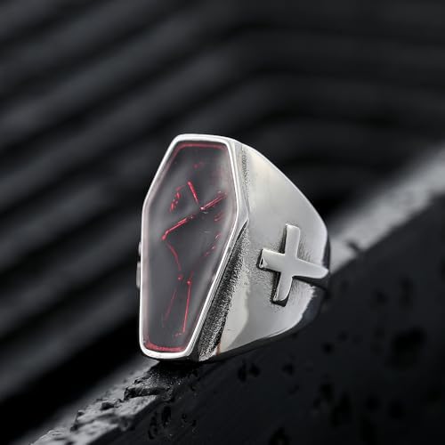 Image of Death Skull Ring for Men Stainless Steel Jewelry Biker Rings Scary Death Ring Skull for Gifts