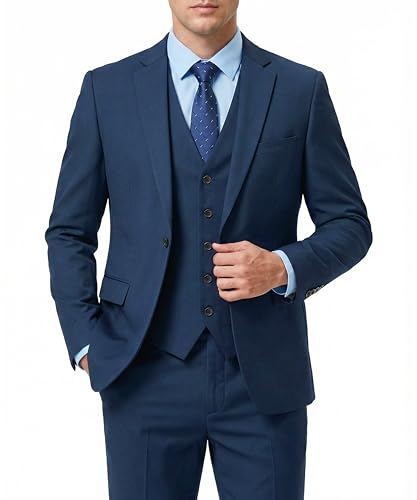 MY'S Men's 3 Piece Suit, Slim Fit Jacket Pants and