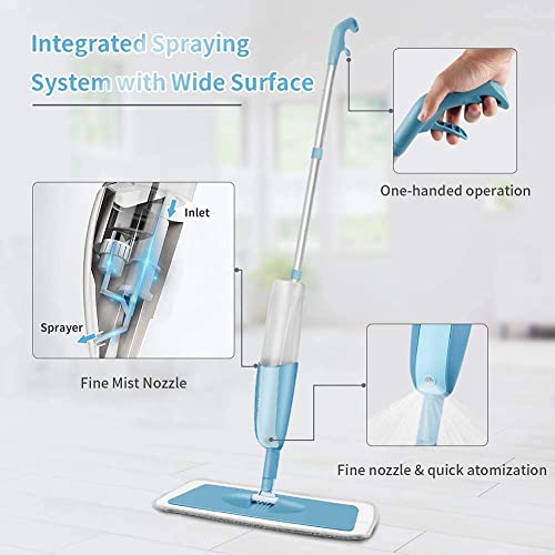 Image of Microfiber Floor Cleaning Spray Mop with Removable Washable Cleaning Pad and Integrated Water Spray Mechanism
