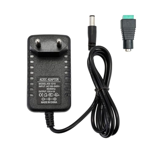 GreenSun Netzteil 12V 1A 12W - AC100-240V zu DC12V DC Stromversorgung Universal Transformator für 5050/3528 LED Streifen, Router, LED Lampen