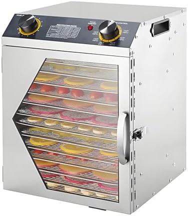 Large Capacity Stainless Steel Electric Food Dehydrator - Perfect for Healthy Snacks, DIY Jerky, Fruit & Meat Drying, Vegetable Preservation at Home