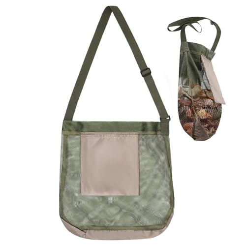 de de – multiusos para exteriores, mochila de malla para forrajear | Transpirable de gran capacidad con bolsillo adicional para recoger, frutas, juguetes de playa y
