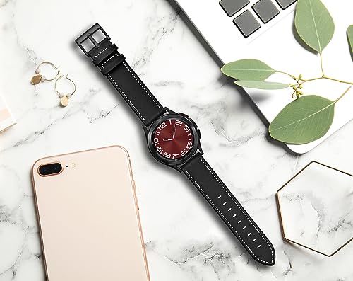 Image of Olytop Galaxy Watch 5 Pro Bands 45mm, Galaxy Watch 6 /4 Classic Band 47mm 46mm 43mm 42mm, Samsung Galaxy Watch 6 /5 /4 /Acitve 2 Bands 44mm 40mm, 20mm Leather Wristband Replacement Strap for Men Women