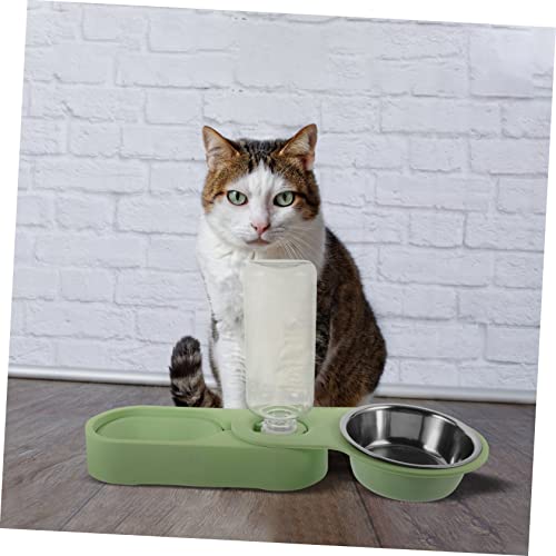 Balacoo Alimentador De Tigelas De Gato De Aço Inoxidável Alimentador Automático Conjunto De Aço Inox
