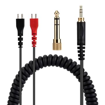 UNCLE LIGHT Cabo de áudio de substituição HD25 25sp 560 540 480 430 414 250, compatível com fones de ouvido Sennheiser, cabo de conector estéreo macho de 3,5 mm a 2,5 mm, cabo enrolado, 1,5 metros,