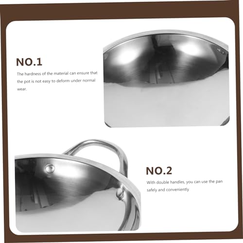 Wok de acero inoxidable con fondo redondo para cocina miniatura 7