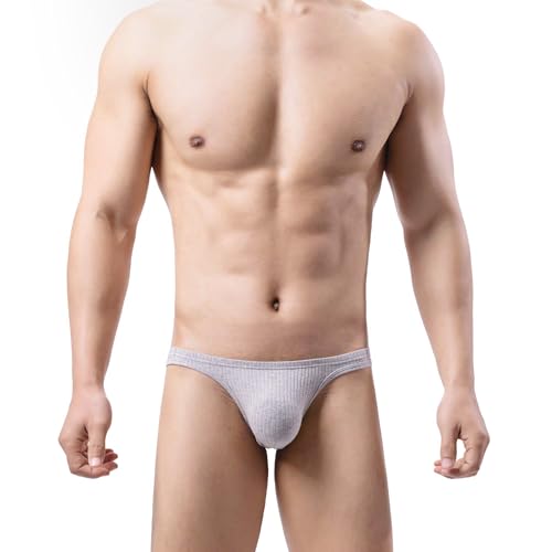 Men's Ribbed Briefs Underwear with Pouch Soft Breathable Sleep Lounge Lingerie for Men2