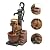 LuxenHome 32.3" H Farmhouse Well Water Pump and Pots Resin Fountain with LED Lights Multi Pots Outdoor Water Fountain, Outdoor Water Fountains Garden Statue