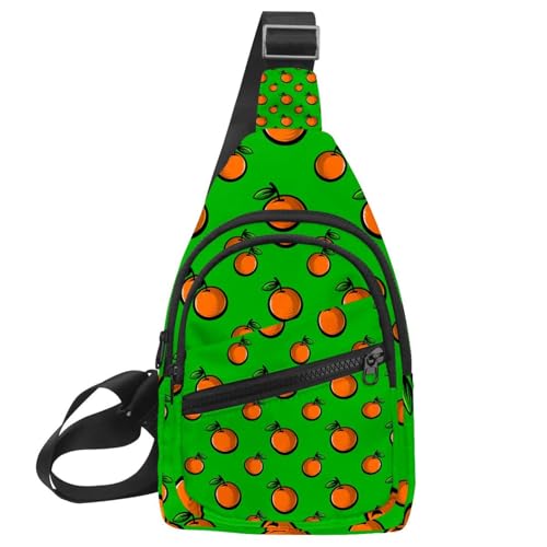 Bolso bandolera de frutas naranja para hombre tipo mensajero multicolor