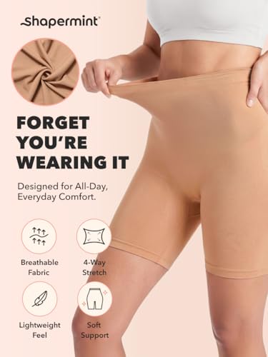 Image of SHAPERMINT High Waisted Body Shaper Shorts Shapewear for Women Tummy Control Thigh Slimming Technology