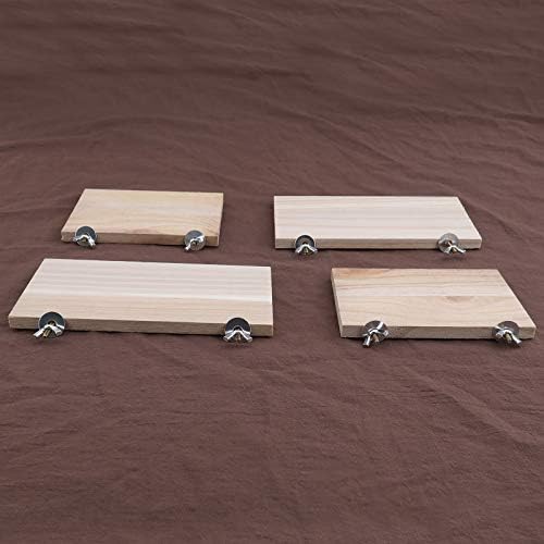 YINETTECH 4x Hamster Chinchilla Wood Springboards Wooden Rectangle Pet Stand Board Platform with Screw Nut Washer for Small Animal Pet Toy