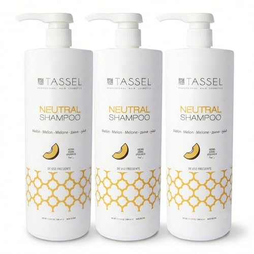 Champú Profesional Neutro Melón 1L x3 – Champú Uso Frecuente Todo Tipo de Cabello – Limpieza Suave Diaria – Formato Ahorro Peluquería (Pack 3)