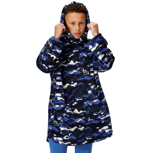 Image of Regatta Boys Cosy Borg Fleece Poncho, StrngBluCamo, 3-5 Years