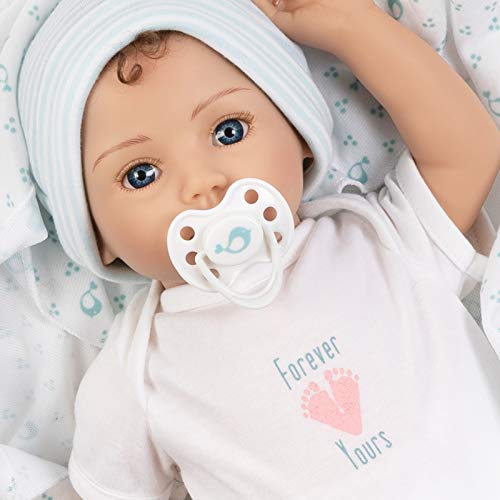 Paradise Galleries Realistic Newborn Baby Doll Boy with Rooted Hair - Forever Yours Trust, 7-Piece Reborn Doll Gift Set with Magnetic Pacifier