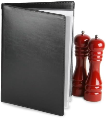 Carrick Douglas Menu Cover A4 Black | Faux Leather Menu Cover, Restaurant Menu Holder, Menu Folder