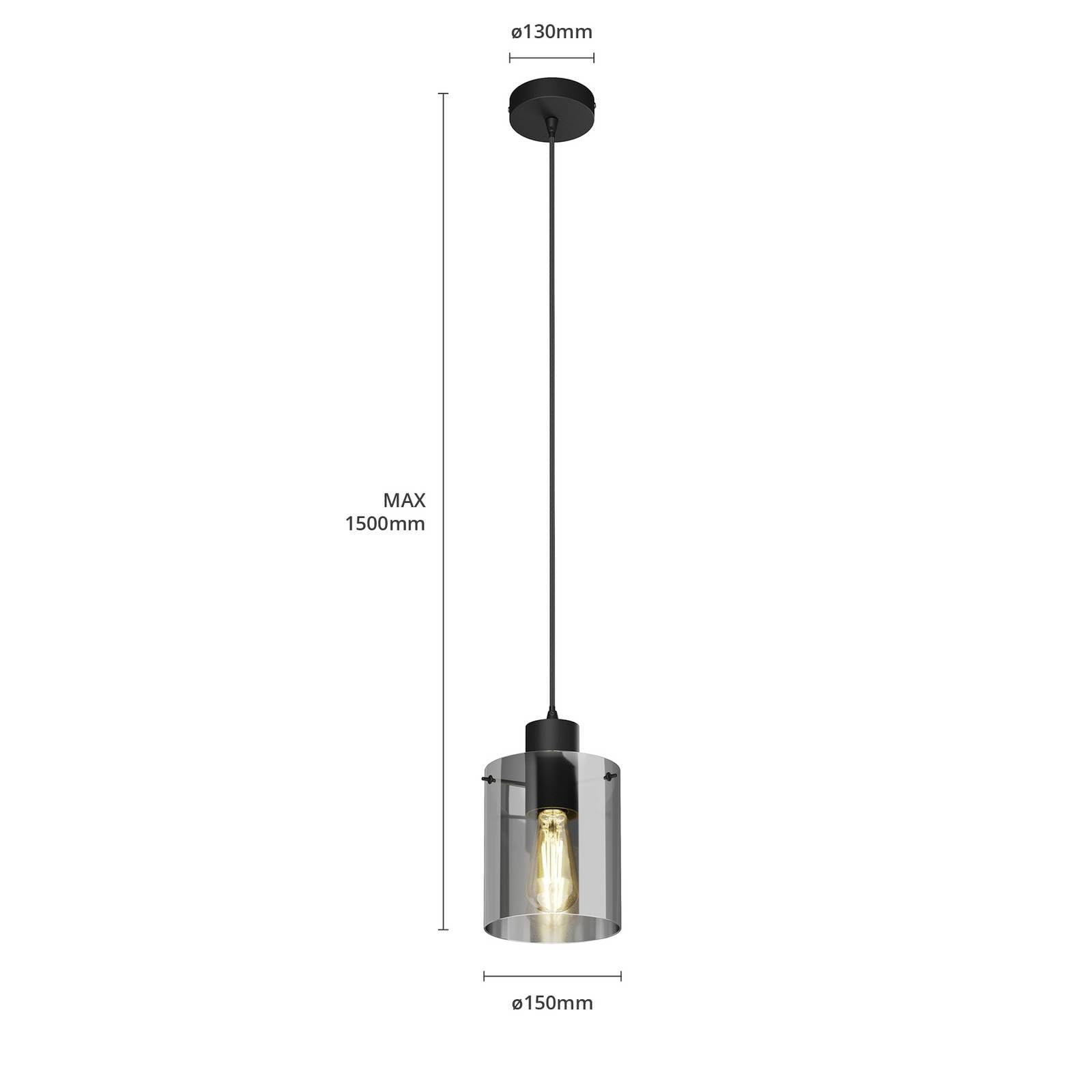Lindby Lampada a sospensione dimmerabile (Moderno) colore Nero ad es. Soggiorno & Sala da pranzo lampada in vetro, per tavolo