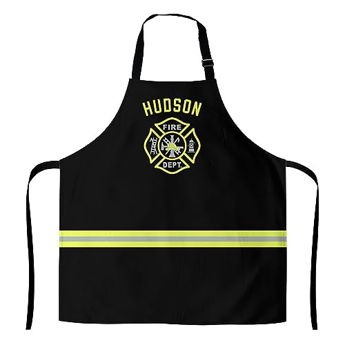 Personalized Firefighter Theme Apron Firefighter Gifts for Men Cool Fire Fighter Dad Gifts Fathers Day Fireman Gifts Firefighter Costume Women