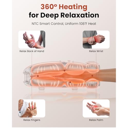 bob and brad hand massager with heat and compression fsa eligiblehsa eligible h60 cordless hand massager for arthritis and carpal tunnel pain relief heated wrist finger massage gifts for mom dad