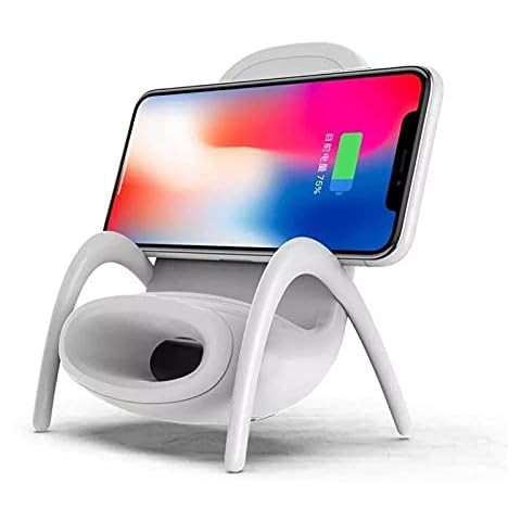Aosbset Wireless Charger, Portable Mini Chair Wireless Charger Supply for All Phones Desk Mobile Phone Holder Multipurpose Phone Stand with Musical Speaker Function Cover