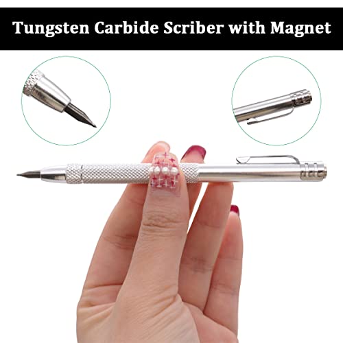Image of 5 Pack Tungsten Carbide Scriber with Magnet,Universal Aluminum Etching Engraving Pen for Glass /Ceramics /Metal Sheet O-034