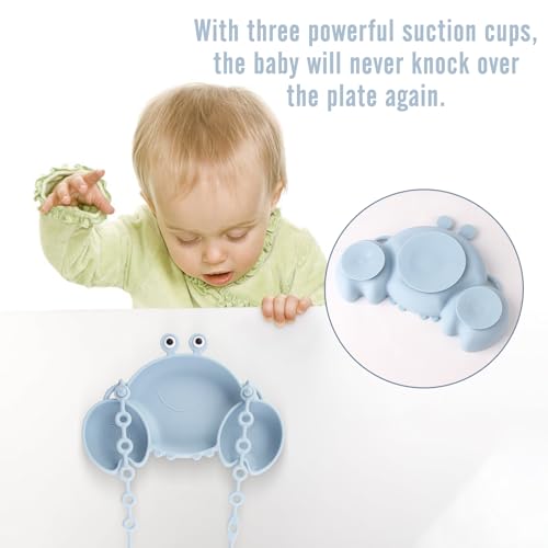 Silicone Baby Feeding Set, 8-Piece Baby Led Weaning Supplies Included Toddler Suction Plate, Bowl, Cup - Image 4