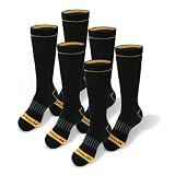 Caterpillar Men's Half Cushioned Crew Socks, Black (6 Pack), Medium