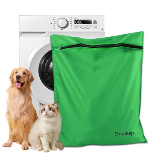 Pet Laundry Bag for Washing Machine Large Dog Bed & Blanket Wash Bag Pet Hair Catching Bag with YKK Zip for Dogs & Cats Helps Prevent Hair Clogs (Green M)