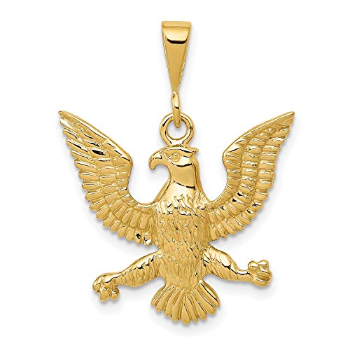 14k Yellow Gold Eagle Pendant Necklace for Men or Unisex