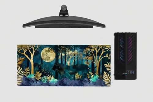 Image of Enchanted Forest Premium Desk Mat | Anti-Skid | Anti-Slip | 80 x 30 cm | Laptop Mat for Work from Home /Office /Gaming- Extended Mouse pad and Keyboard Desk mat