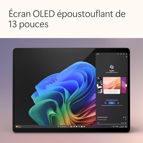 Microsoft Surface Pro (Chargeur Non Inclus) | Copilot+ PC | Ecran Tactile OLED 13” | Snapdragon X Elite | 16Go RAM | SSD 1To | Dernier Modèle, 11ème Edition | Windows 11 Home | Noir
