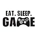 Eat Sleep Game Wall Decal, Video Gamer Boy Wall Sticker, Vinyl Game Décor Wall Stickers Art Design Stickers Wall for Home Playroom Bedroom Game Boys Room (Black, 27.5''L x 14''H)