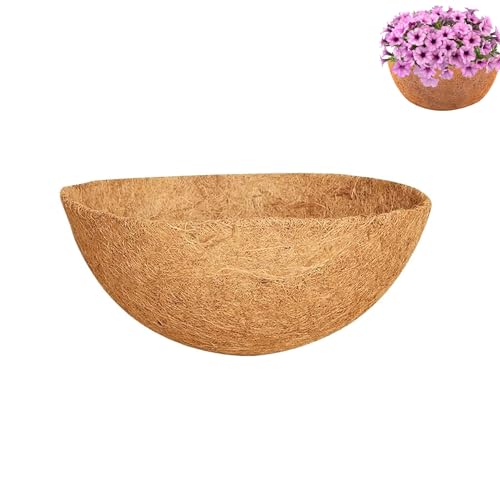 Panier suspendu en fibre de coco naturelle en forme de bol pour croissance de plantes et fleurs (25,4 cm)