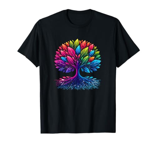 Arte vintage único de Colorful Life Is Really Good con forma de árbol Camiseta