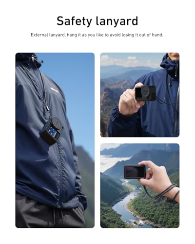 Image of TELESIN Silicone Protective Case for DJI Osmo Action 6 with Lens Cap & Lanyard, Anti-Scratch Washable Cover Anti-Slip Dustproof Action Camera Protection for DJI Action 6 Accessories (Black)