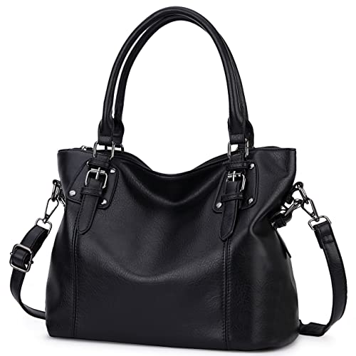 Imagen de MayBlosom Bolso Mujer Bolso Bandolera Mujer de Cuero PU con Correa Desmontable Bolso Mujer Grande con Bolsillo Trasero para Diario Compras Trabajo