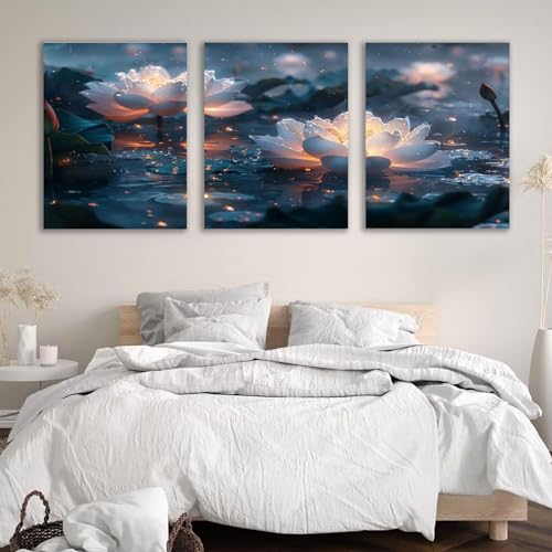 Décoration murale moderne haut de gamme triptyque turquoise - 4