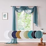 ASATEX Pañuelo de ventana extralargo de 56 pulgadas de ancho x 360 pulgadas de largo. Los tratamientos de gasa para ventana son perfectos como bufandas de cenefa, bufandas para dosel de cama,
