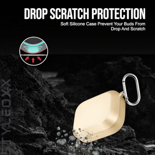 Image of Anvique Silicone Case Cover for Realme Buds Air 8, Dustproof and Shockproof Protection (Master Gold)