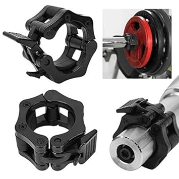 SPOCCO | PACK OF 2 | Olympic Barbell Collar Lock, Weight Bar Plate Locks Collar Clips, Barbell Clamp 50MM Size, Set of 2 Pieces for Workout, Weightlifting, Fitness & Strength Training | OL02