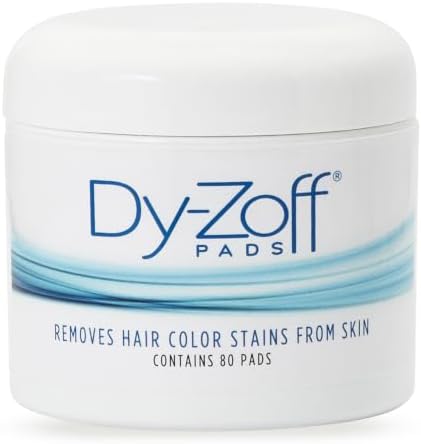 Dy-Zoff Hair Color Stain Remover Pads (80 Count) – Professional Hair Dye Remover for Skin – Pre-Saturated Cotton Pads to Remove Dye Stains – Fast-Acting & Gentle Color Remover for Dyed Hair
