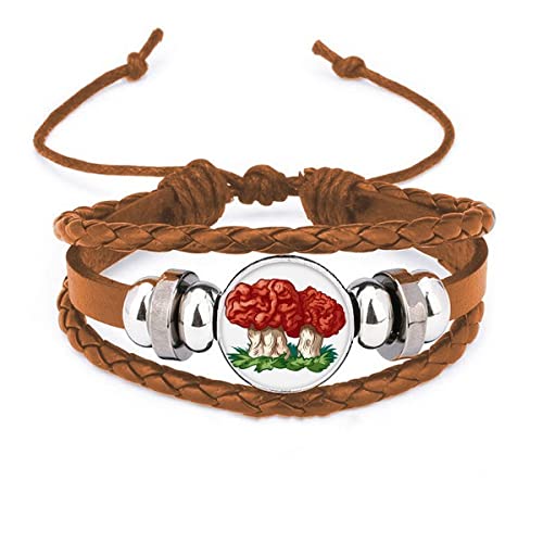 Bracelet en cuir champignon rouge bijou fantaisie et accessoire bohème