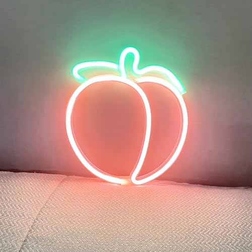 Image of Peach LED Neon Light Sign Handmade Lamp for Wall Room Party Home Bar Art Christmas Bedroom Table Wedding Party Desktop Decoration Teen Kids Birthday Holiday Gift USB Powered(Coral)