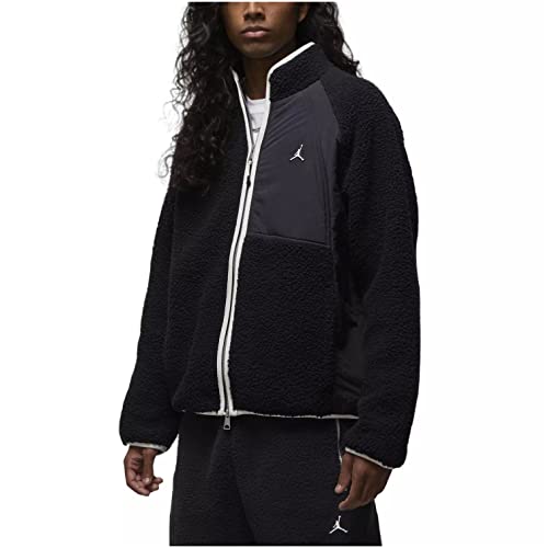 Nike Jordan Essentials Men's Full-Zip Winter Fleece (as1, alpha, m, regular, regular, Black/Sail)
