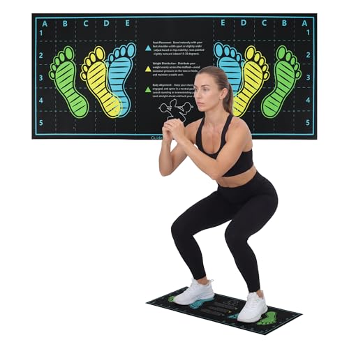 CAPASTEC Squat Mat, Non-Slip Exercise Mat with Foot Position, Workout Mat for Squats, Lunges, Improving Muscle Activation, Ideal for Home Gym, Black