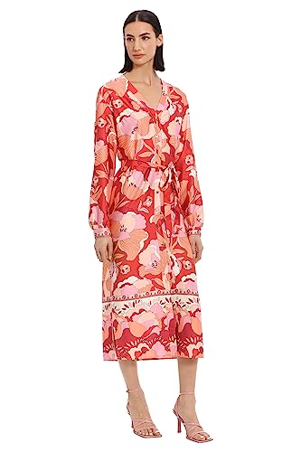 Image of Donna Morgan Women's Women's Dresses Long Sleeve V-Neck Shirt Dress Career Office Workwear Desk to Dinner Event Guest of