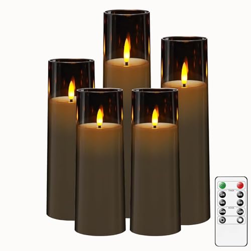 Bougie Led par 5 avec télécommande grise pour ambiance maison