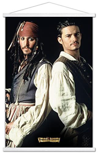 Trends International Disney Pirates of the Caribbean: The Curse of the Black Pearl - Duo Wall Poster, 22.375" x 34", Premium Print and White Hanger Bundle