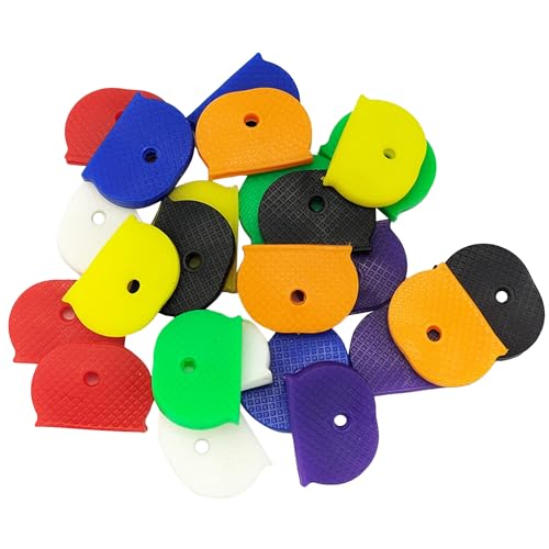 32 Stück Schlüsselabdeckungen, Universelle Halbrunde Gummi-Tastenkappen, Schlüsselfarbkappenetiketten zur Einfachen Identifizierung von Hausschlüsseln (zufällige Farben)