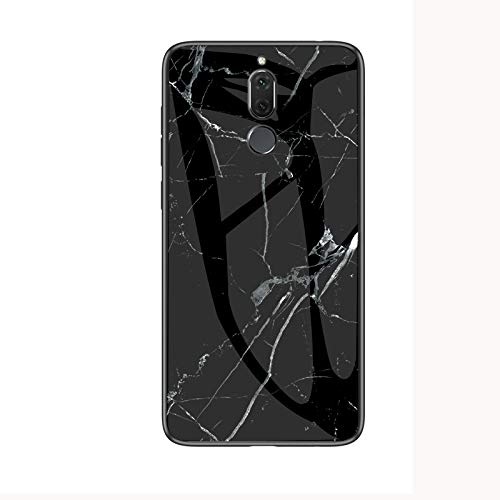 Jiajihua Cover Compatible with Huawei Mate 10 Lite L21 / Maimang 6 L21 【PC Panel+Tempering Glass+TPU Silicone】 3 in 1 Shockproof Phone Case Black