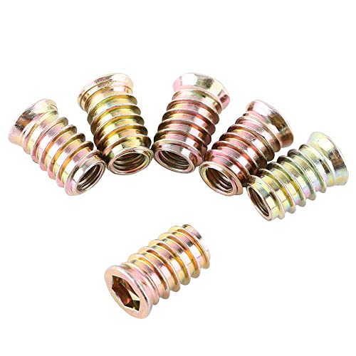 FarDeer M6/M8/M10 Furniture Screw in Nut Threaded Wood Inserts Bolt Fastener,and Wood Hex Drive Threaded Wood Inserts for Wood Furniture Assortment (M8*20mm * 25 Pcs) - Image 4
